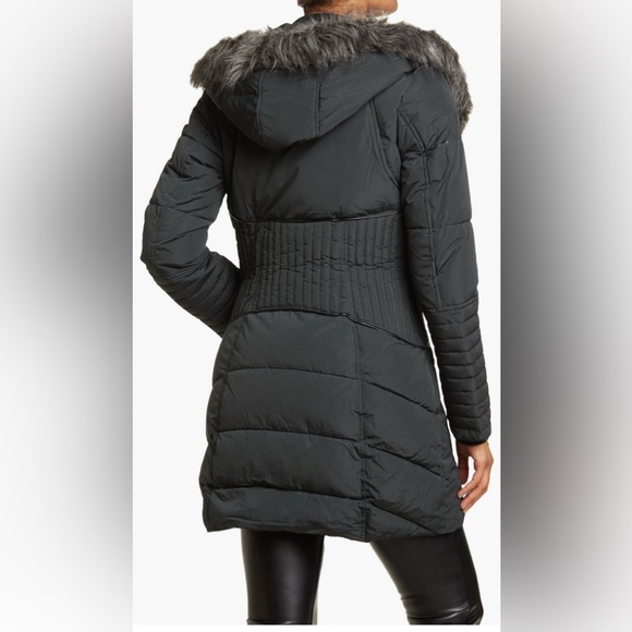 Noize. Gigi Vegan Faux Fur Trim Quilted Parka. Black. Size XS. - Picture 2 of 14